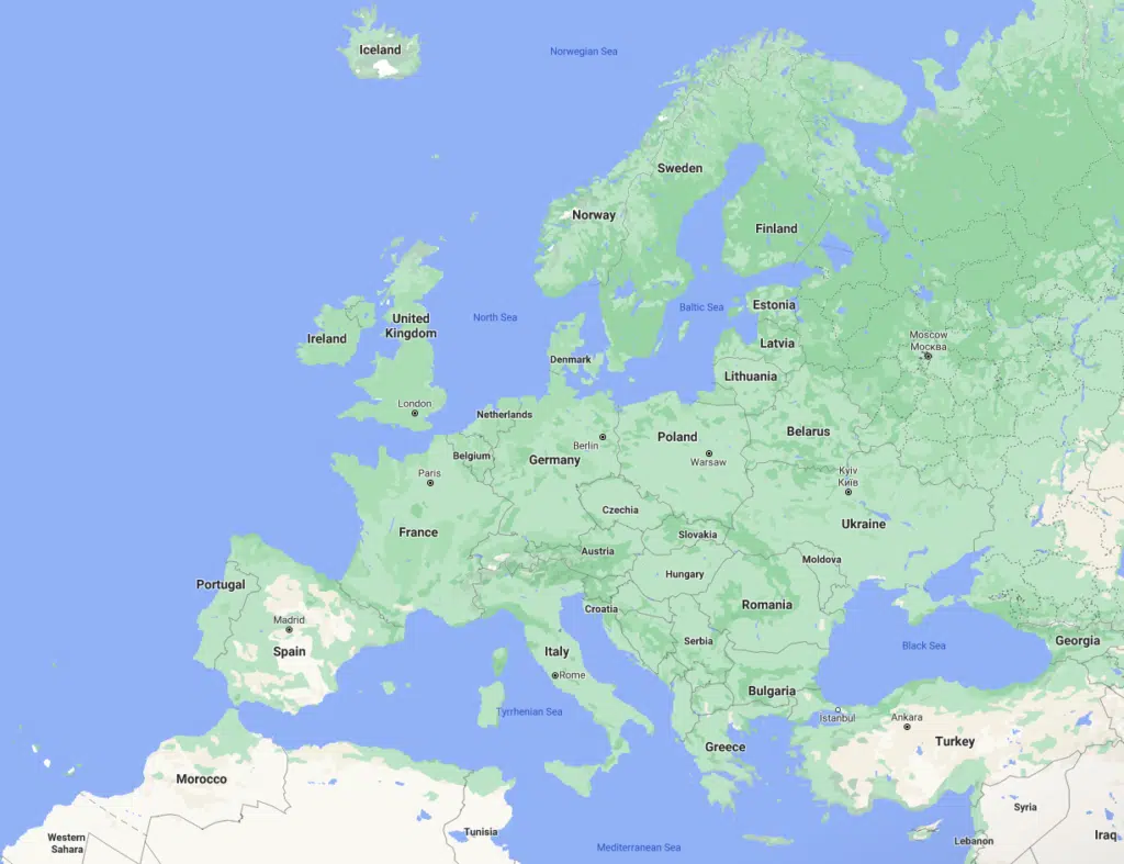 TBN Europe Contact Map